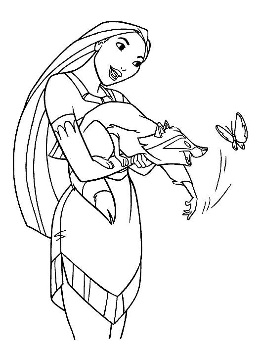 Plansa de colorat cu Pocahontas 1 1